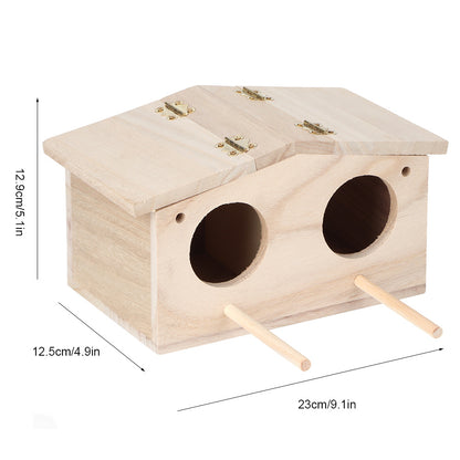 Wooden Pet Bird Nests House Breeding Box Cage Birdhouse Accessories for Parrots Swallows