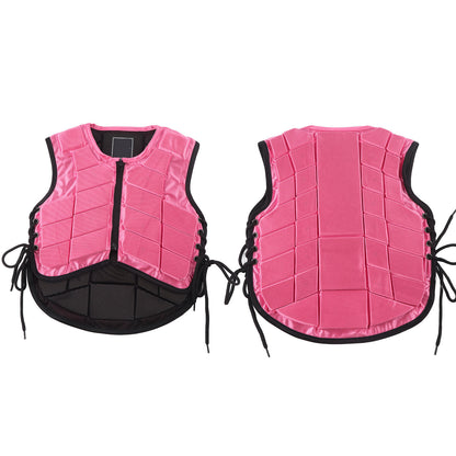 Kids Equestrian Vest Foam Padded Safety Horse Riding Protective Gear Body Protector PinkCS