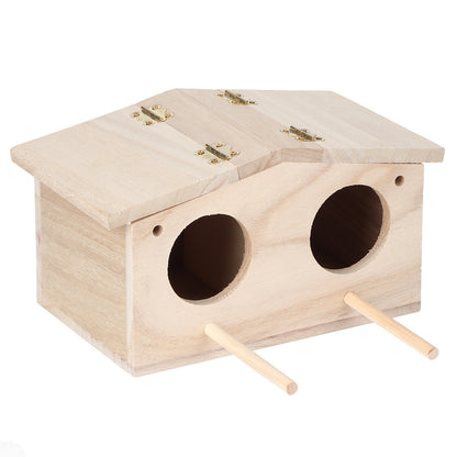 Wooden Pet Bird Nests House Breeding Box Cage Birdhouse Accessories for Parrots Swallows