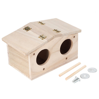 Wooden Pet Bird Nests House Breeding Box Cage Birdhouse Accessories for Parrots Swallows